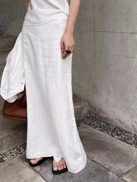 Maxi Linen Blend Skirt